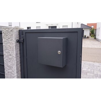 A-050 Zaun Durchwurf Briefkasten in Weiß RAL 9016