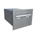 XXL Edelstahl Mauerdurchwurf Briefkasten mit 2 Tastern - T: 39-62 cm - B-242
