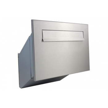 XXL Edelstahl Mauerdurchwurf Briefkasten ohne Namensschild - T: 23-38 cm - D-241