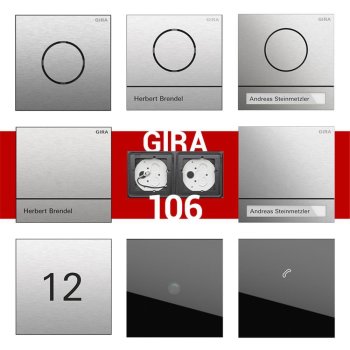 Gira 106 System 2-fach Gegensprechanlagen Set Edelstahl...