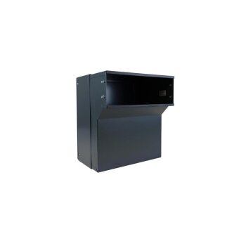 Mauerdurchwurf Briefkasten in RAL 7016 mit 2 Tastern - T: 18-27 cm - F-04