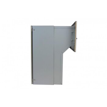 Edelstahl Mauerdurchwurf Briefkasten mit 2 Klingeltaster - T: 18-27 cm - F-046