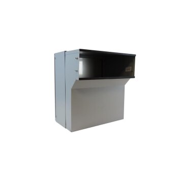 Edelstahl Mauerdurchwurf Briefkasten ohne Namensschild - T: 18-27 cm - F-04