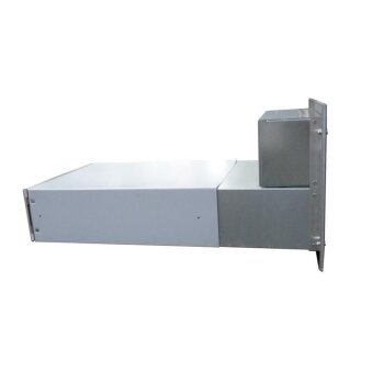 Edelstahl Mauerdurchwurf Briefkasten mit Sprechsieb - T: 39-62 cm- B-042
