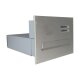 Edelstahl Mauerdurchwurf Briefkasten mit Sprechsieb und 2 Tastern - T: 39-62 cm- B-042