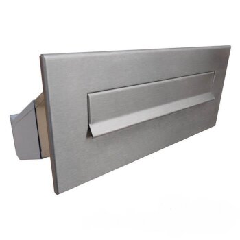 Edelstahl Mauerdurchwurf Briefkasten mit 2 Tastern - T: 23-38 cm - D-041