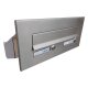 Edelstahl Mauerdurchwurf Briefkasten mit 2 Tastern - T: 23-38 cm - D-041