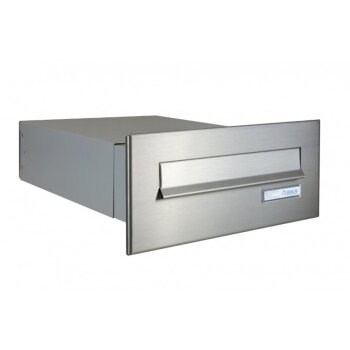 Edelstahl Mauerdurchwurf Briefkasten - T: 39-62 cm- B-042