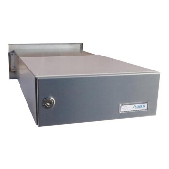 Edelstahl Mauerdurchwurf Briefkasten - T: 39-62 cm- B-042