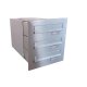 3er Edelstahl Mauerdurchwurf Briefkastenanlage - T: 39-62 cm- B-042