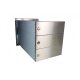 3er Edelstahl Mauerdurchwurf Briefkastenanlage - T: 39-62 cm- B-042