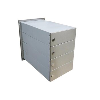 4er Edelstahl Mauerdurchwurf Briefkastenanlage - T: 39-62 cm- B-042