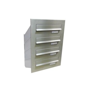 4er Edelstahl Durchwurfbriefkastenanlage - T: 23-38 cm - D-041