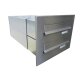 2er Edelstahl Mauerdurchwurf Briefkastenanlage - T: 39-62 cm- B-042