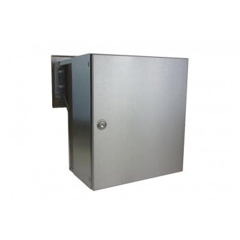 Mauerdurchwurf Briefkasten komplett aus Edelstahl mit 2 Tastern - T: 18-27 cm - F-04