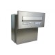 Mauerdurchwurf Briefkasten komplett aus Edelstahl mit 2 Tastern - T: 18-27 cm - F-04