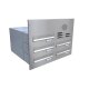 5er Edelstahl Mauerdurchwurf Briefkastenanlage mit Sprechsieb - T: 39-62 cm- B-042