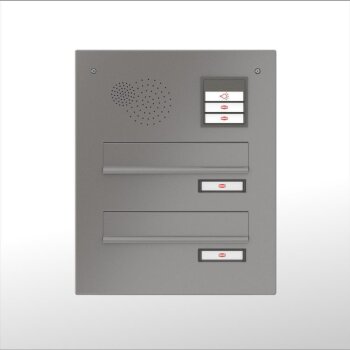 2er RENZ Mauerdurchwurf Briefkastenanlage mit Sprechsieb...