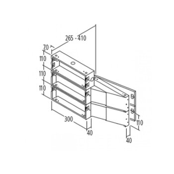 2er RENZ Mauerdurchwurf Briefkastenanlage mit 300 mm Breite und Sprechsieb (26,5-41 cm Tiefe)