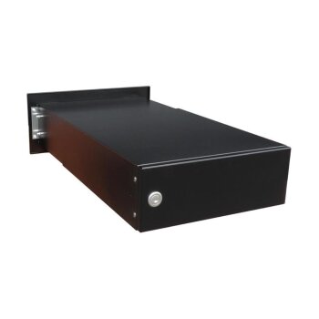Mauerdurchwurf Briefkasten in RAL 9005 mit Klingel - T: 39-62 cm- B-042