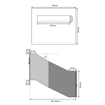 XXL Edelstahl Mauerdurchwurf Briefkasten mit 2 Tastern - T: 23-38 cm - D-241