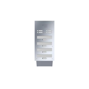 LEABOX Edelstahl Durchwurfbriefkasten mit Sprechfeld - T: 26 - 41 cm