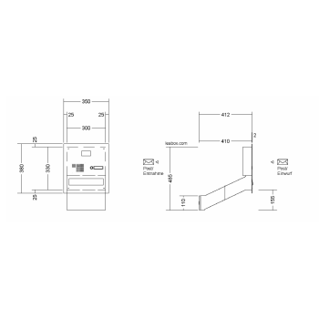 LEABOX Kamera Edelstahl Durchwurfbriefkasten - T: 26 - 41 cm