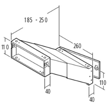 RENZ Mauerdurchwurf Briefkasten 260 mm in RAL 9007 (18,5...
