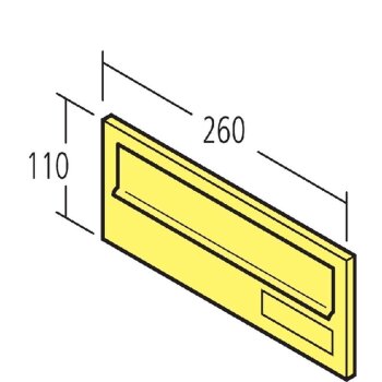 RENZ Mauerdurchwurf Briefkasten 260 mm in RAL 9007 (18,5 - 25 cm Tiefe) Stahl - RSK Klappe mit Namensschild - im LAGER