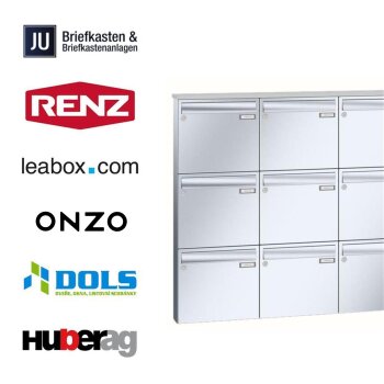 Aufputz-Briefkastenanlage in Edelstahl (1-12-fach)