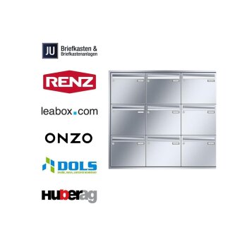 Unterputz-Briefkastenanlage in Edelstahl (1-12-fach)