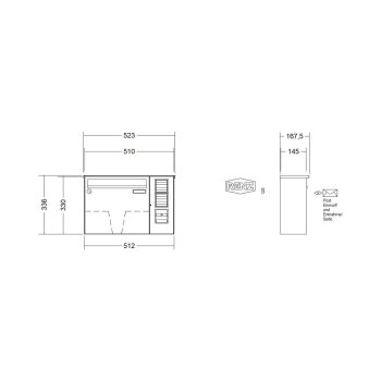RENZ Basic B Briefkastenanlage Aufputz mit Sprechsieb RAL...