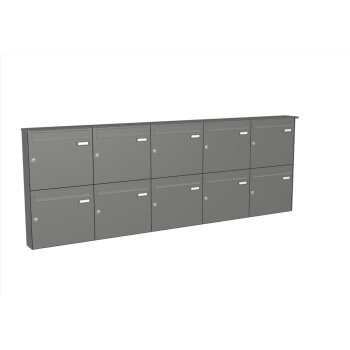HUBER Aufputzbriefkastenanlage in RAL 9016 10-fach mit...