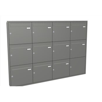 HUBER 11er Unterputz-Briefkastenanlage in RAL 9016 mit...
