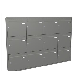 HUBER 12er Unterputz-Briefkastenanlage in RAL 7016 mit...