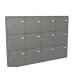 HUBER 12er Unterputz-Briefkastenanlage in RAL 7016 mit 2ten Namensschild & Soft-Close