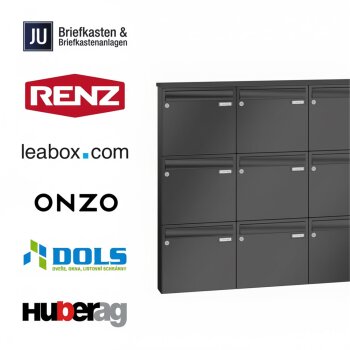 Aufputz-Briefkastenanlage in RAL (1-12-fach) 2-12 L - 370 x 330 x 100 mm-Ja-Ja-DB703