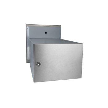 XXL Edelstahl Mauerdurchwurf Briefkasten mit 2 Tastern mit Sprechfeld - T: 39-62 cm - B-242