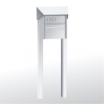 RENZ Prisma freistehende Briefkastenanlage mit waagerechten Briefkästen mit Sprechfeld in Edelstahl 1-6 fach