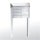 RENZ Prisma freistehende Briefkastenanlage mit waagerechten Briefkästen mit Sprechfeld in Edelstahl 1-6 fach