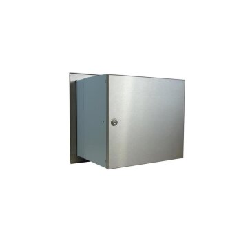 XXL Edelstahl Mauerdurchwurf Briefkasten ohne Namensschild - T: 24,5-40 cm - A-042