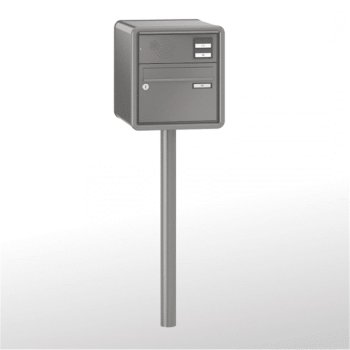 RENZ RS4000 freistehender Briefkasten waagerecht mit Rundrohrfuß und Sprechsieb