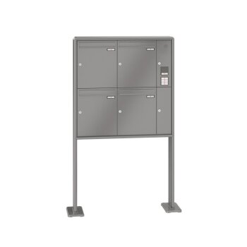 RENZ RS2000 freistehende Briefkastenanlage mit Sprechanlage 4-fach
