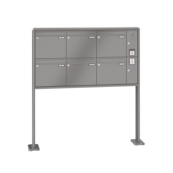 RENZ RS2000 freistehende Briefkastenanlage mit Sprechanlage 6-fach