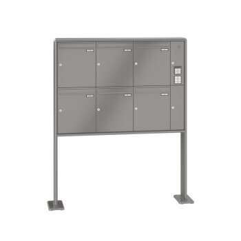 RENZ RS2000 freistehende Briefkastenanlage mit Sprechanlage 6-fach