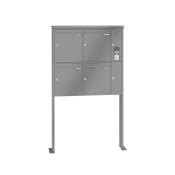 RENZ Tetro freistehende Briefkastenanlage mit Sprechanlage 4-fach