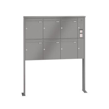 RENZ Tetro freistehende Briefkastenanlage mit Sprechanlage 6-fach