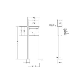 RENZ Basic B freistehende Briefkastenanlage