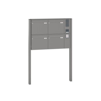 RENZ Basic B freistehende Briefkastenanlage mit Sprechfeld 4-fach