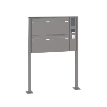 RENZ Basic B freistehende Briefkastenanlage mit Sprechfeld 4-fach